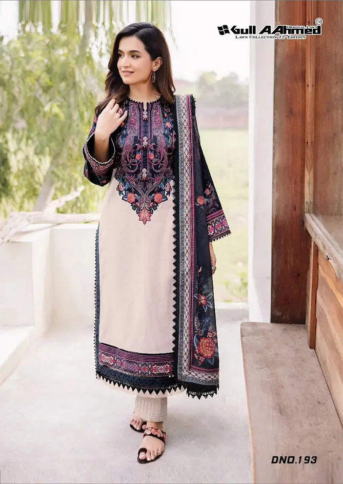 Gullahmed Lawan Vol 22 Lawn Cotton Pakistani Dress Material Wholesale Price In Surat